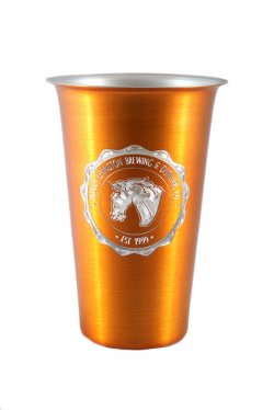 Beer Tumbler, Orange. 16oz.