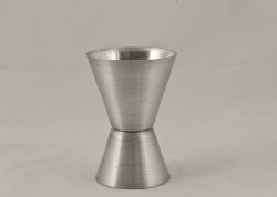 Two Sided Jigger, Silver. 1 1/2 oz. and 3/4 oz.