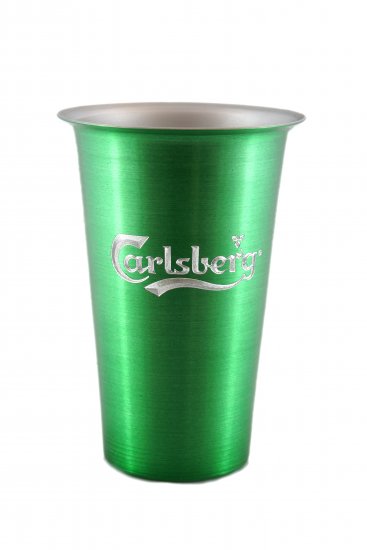 Beer Tumbler, Green. 16 oz. - Click Image to Close