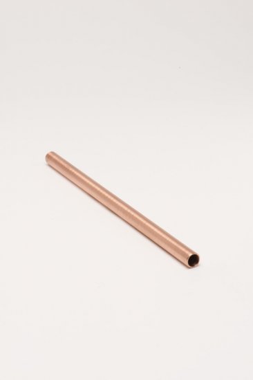 Solid Copper Straw. 8". - Click Image to Close
