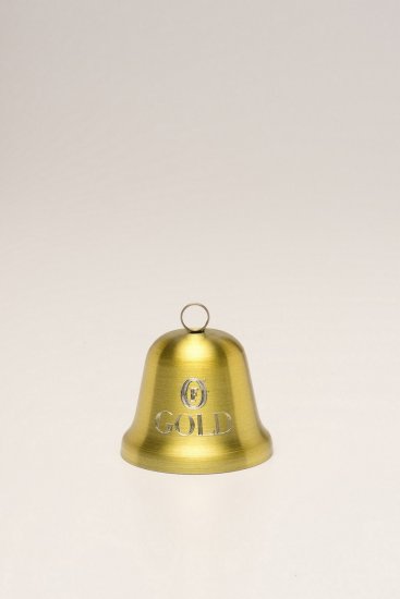 Small Bell, Gold. 2". - Click Image to Close