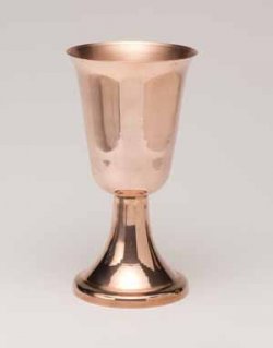 Water Goblet, Polished Copper. 8 oz.