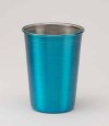 Aluminum Tumbler with Rolled Top, Blue. 12 oz.