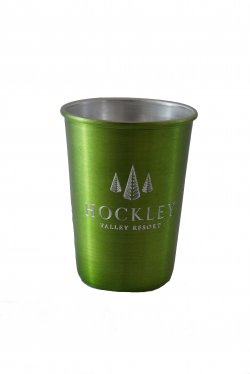 Aluminum Tumbler with Rolled Top, Lime. 12 oz.