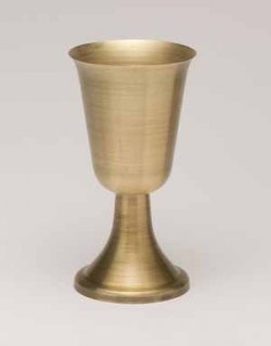 Wine Goblet, Satin Finished Brass. 8 oz.