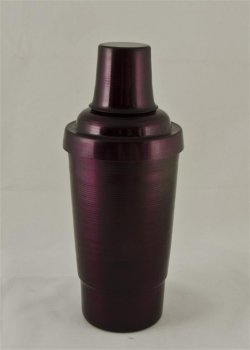 Cocktail Shaker, Purple.16oz.With top, strainer, and cap.