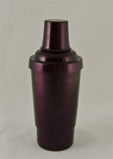 Cocktail Shaker, Purple.16oz.With top, strainer, and cap. - Click Image to Close