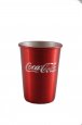 Aluminum Tumbler with Rolled Top, Red. 12 oz.