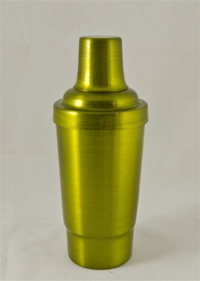 Cocktail Shaker, Lime.16oz. With top, strainer, and cap. - Click Image to Close