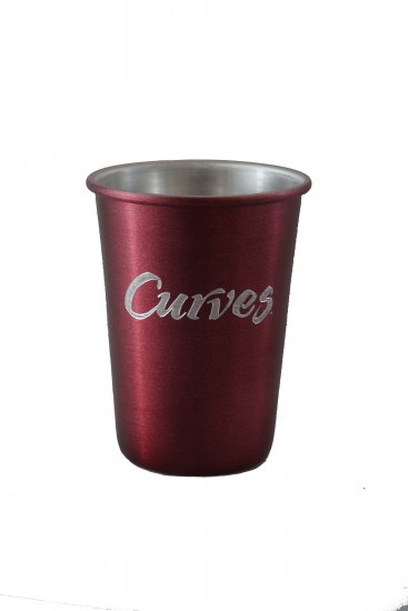 Aluminum Tumbler with Rolled Top, Purple. 12 oz. - Click Image to Close