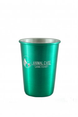 Aluminum Tumbler with Rolled Top, Green. 12 oz.