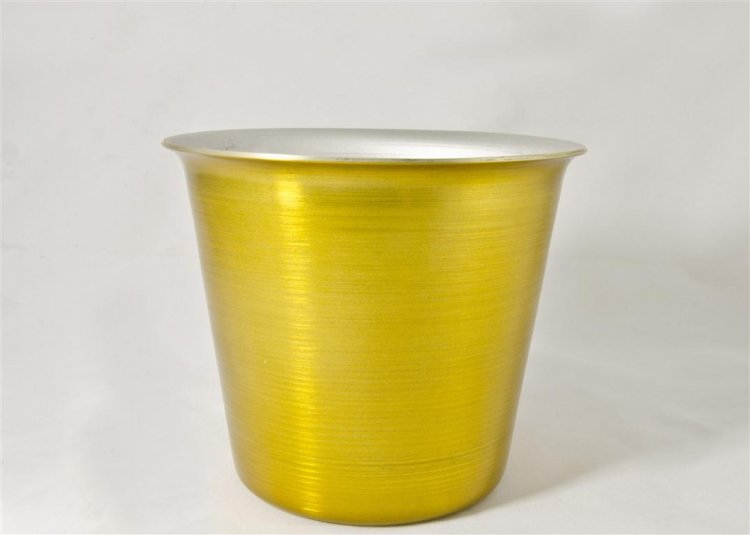 Mini Ice Bucket, Gold. 4 1/2". - Click Image to Close