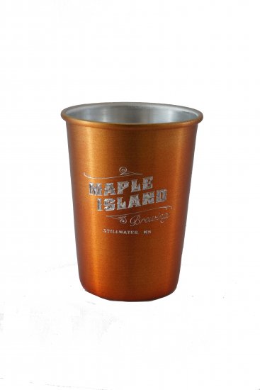 Aluminum Tumbler with Rolled Top, Orange. 12 oz. - Click Image to Close