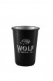 Aluminum Tumbler with Rolled Top, Black. 12 oz.