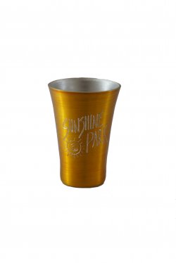 Shot Gun Shot Glass, Gold. 2oz.