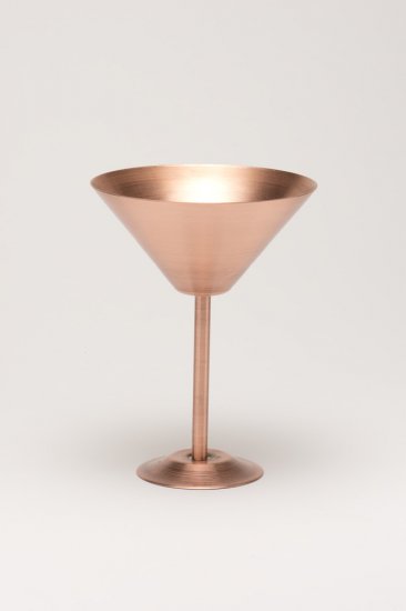 Solid Copper Martini Glass. 10 oz. - Click Image to Close