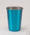 Aluminum Tumbler with Rolled Top, Blue. 12 oz.