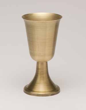 Wine Goblet, Satin Finished Brass. 8 oz. - Click Image to Close